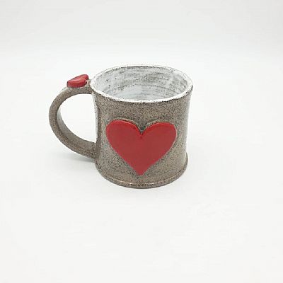 Χειροποίητη κεραμική κούπα καρδιά